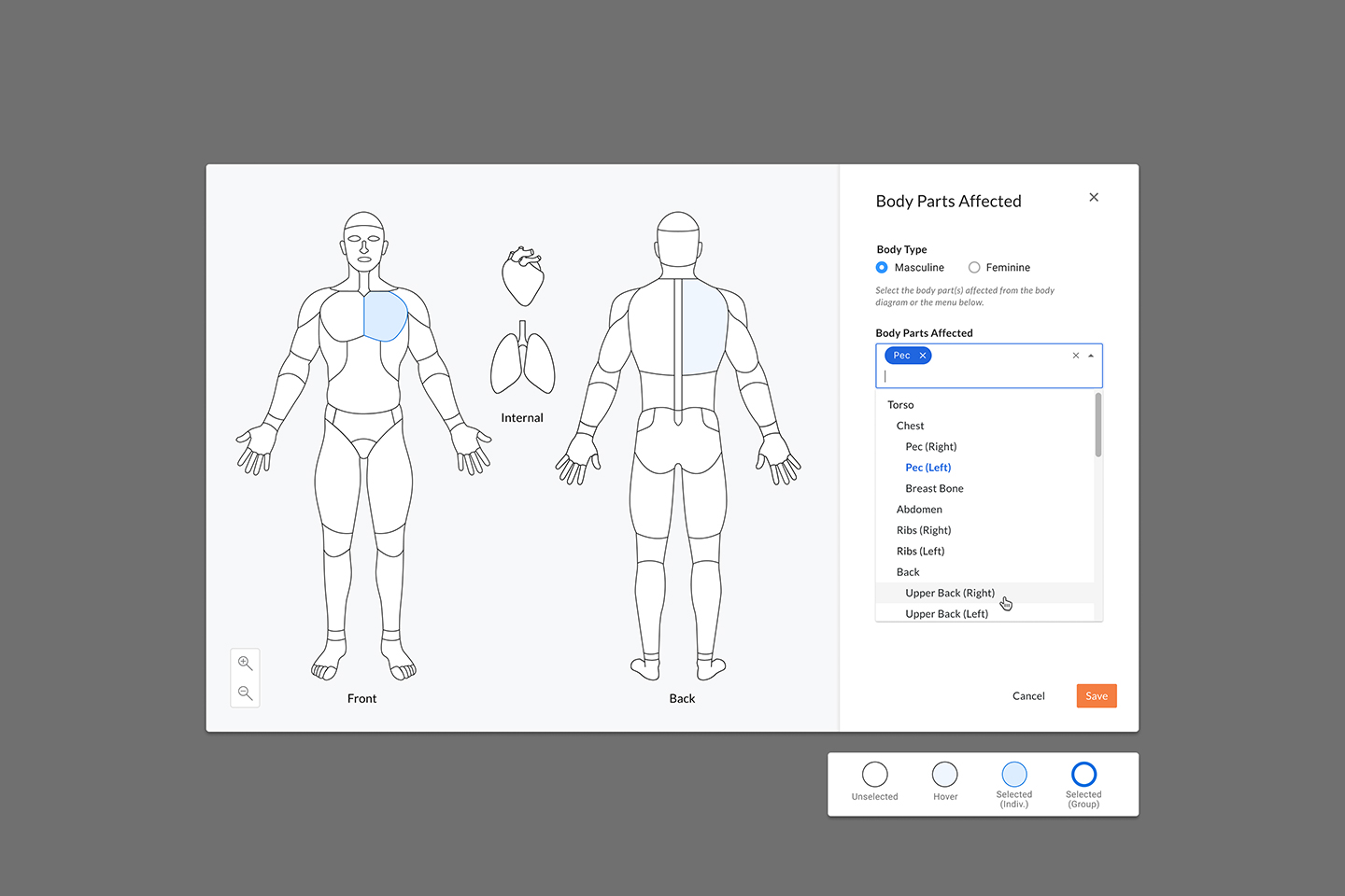 web body part diagram